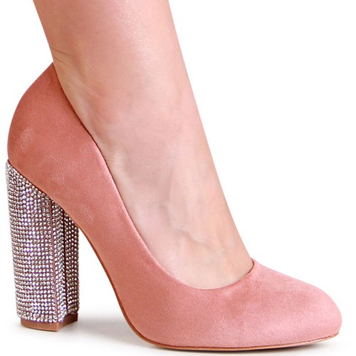Damen velours pumps - pumps, glitzer