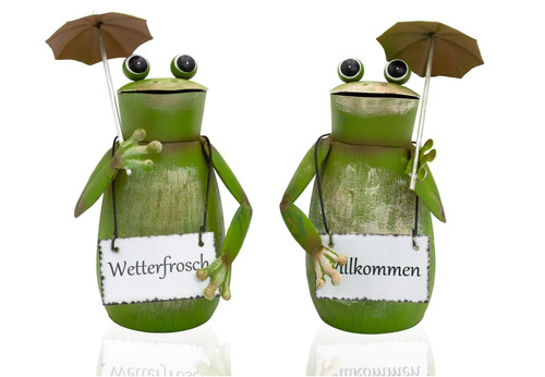Zaunfigur frosch willkommen - zaunfigur,