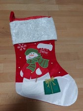 Grosse flauschige Nikolaussocke, Schneemanndesign