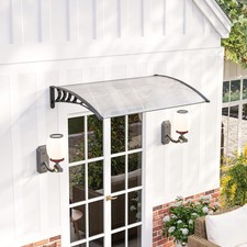 Outsunny Vordach für Haustür Überdachung 90 x 150cm Haustürdach aus Polycarbonat