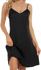 Damen Satin Nachthemd Babydoll