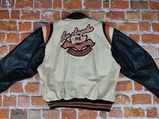 *REDSKINS ACADEMY VINTAGE LEDERJACKE*LOS ANGELES*BEIGE ORANGE*GR: XL*TIP TOP