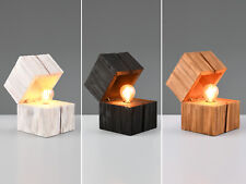 Ausgefallene kleine Tischlampe aus Holz für die Fensterbank Wohnzimmer, H: 16cm