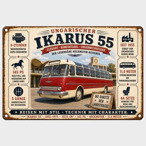 Blechschild ikarus bus - 55,