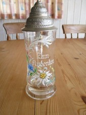 Schöner Glaskrug Bierkrug mit