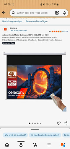 Celexon motorleinwand 200x113 - celexon,