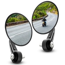 Motorrad Lenkerendenspiegel Spiegel Rückspiegel CNC E-Geprüft 7/8" Schwarz