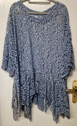Spitzentunika bluse mit volant - spitzentunika,