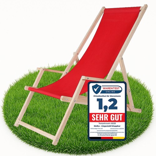Campingliege mit armlehne holz - campingliege,