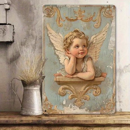 Blechschild engel mit - blechschild,