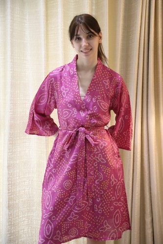 Reine seide midi kimono - seide,