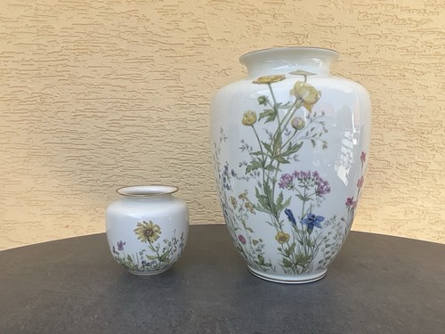 Vasen duett mit blumendekor - vasen-,