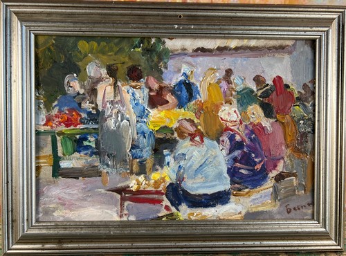 Vintage russische marktszene - russische,