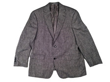 BARUTTI Sakko Herren 26 Grau Meliert Wolle/Leinen-Mix Jacke Einreihig