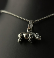 Anhänger 925 Sterlingsilber Nashorn Rhinozeros - kraftvoll & ehrfürchtig