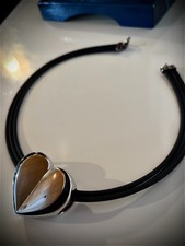 Pierre Lang Anhänger Herz mit Band / versilbert / TOP Zustand