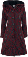 Poizen Industries Mantel Damen Mansion Coat rot/schwarz Casual Wear, Rockwear