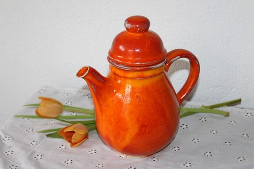 Kaffeekanne keramik orange - keramik,