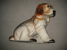 Großer Keramik Hund sitzend aus Keramik glasiert