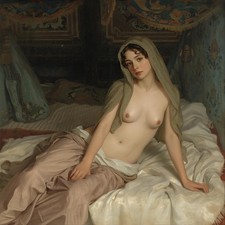 Akt Schlafzimmer weiblich Malerei Gemälde Öl Bild Zeichnung Dame Frau Kunstdruck