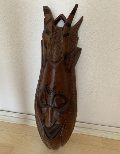 Afrikanische holz wandmaske - afrikanische, holz-wandmaske
