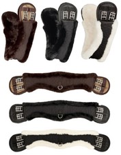 Equinate Mondgurt mit synthetischem Lammfell - Kurzgurt Bauchgurt Sattelgurt