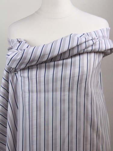 Baumwollstoff blau weiß - , taupe