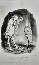 DAUMIER 1840  Coquetterie No.10    LE COLON TOMBE, LE ....  Orginal-Lithographie