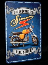Blechschild Simson S50  B Die legende lebt, Alte Schule Moped Werkstatt 20 x 30