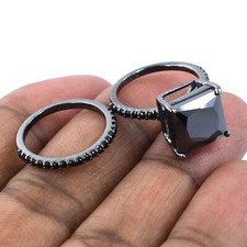 5 Karat Schwarz Diamant Ring