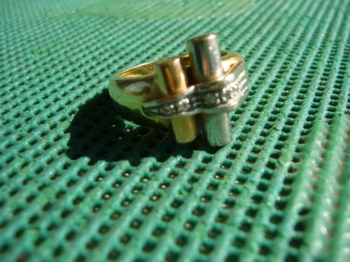 Gold 750 ring - tricolor, mit
