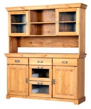 Buffet Kiefernholz gelaugt geölt Schrank Vitrine Sidebord mit Aufsatz