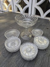 Kristall Untersetzer 14 Stück + Obst Süßigkeiten Schale