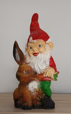 Schöner großer alter Gartenzwerg mit Hase / Kaninchen 42cm