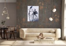 BLÜTEN Vlies Leinwandbild Wandbilder XXL Pflanze Illusie schwarz/ weiß