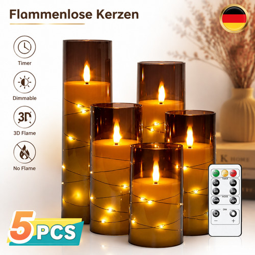 5er set led kerzen mit - 5er,
