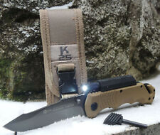 K25 Messer Rescue Knife Rettungsmesser mit LED Lampe Feuerstarter Nylonetui 