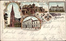 Litho Bochum im Ruhrgebiet, Christus Kirche, Krankenhaus... - 3853931