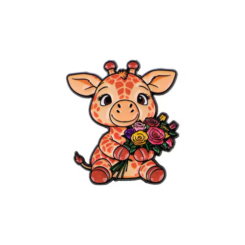 Giraffen pin anstecker blumen - anstecker,