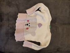 süßer warmer Pullover von Benetton Gr XXS/100cm weiß/lila