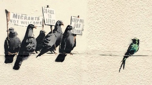 Banksy street art - street,