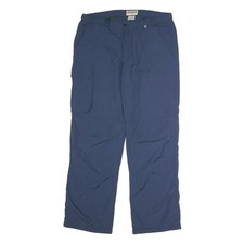 TOM HANBURY Herren Regular Blau Baumwollmischung Reißverschluss Hose W36 L31 Freizeit Cargo