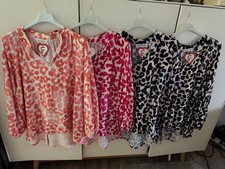 MADE IN ITALY schöne Vokuhila Tunika Leoprint Gr. 38 40 42 44 NEU