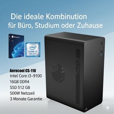 Neu PC für Büro, Zuhause i3-9100 | 16GB DDR4 | 512GB SSD | 500W | AeroCool Case