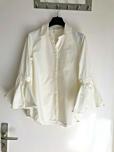 Cotton blouse shirt - blouse, cream