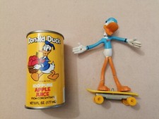 Original Disney Donald Duck Figur auf Skateboard + Getränkedose Florida Epcot