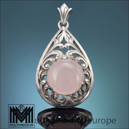 Art deco rosenquarz silber - art,