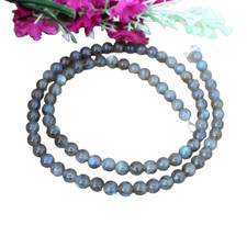 40 cm   Labradorit  Edelstein  Kugel  Kette  , Silber .  6 mm (  PTS- 73  )