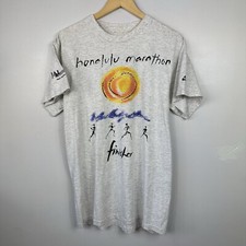 Vintage 90s Nike T-Shirt, Honolulu Marathon Finisher, Rare 1993, Mens Medium