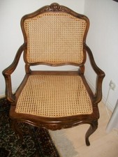 Antiker Jugendstil Rokoko Stil Sessel restauriert Wiener Geflecht